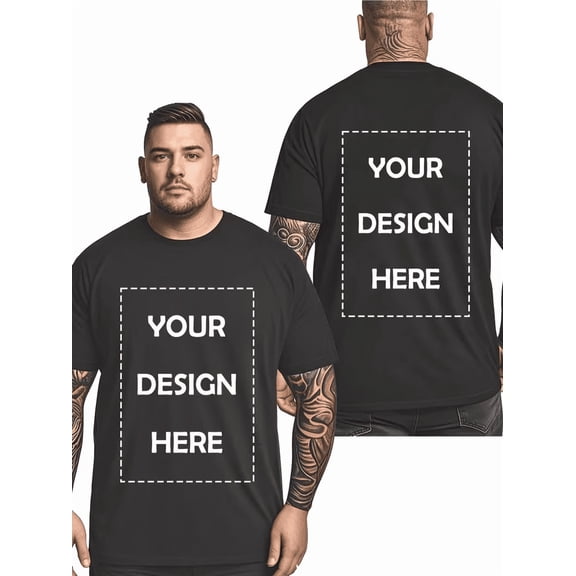 PRINTED IN USA,Custom T-Shirts Personalized Photo/Logo/Text Printing on Front & Back,White Short Sleeve Round Neck Casual Shirts,Bulk Orders for Team Uniforms,Events,Promotions-Upload Your Own Design