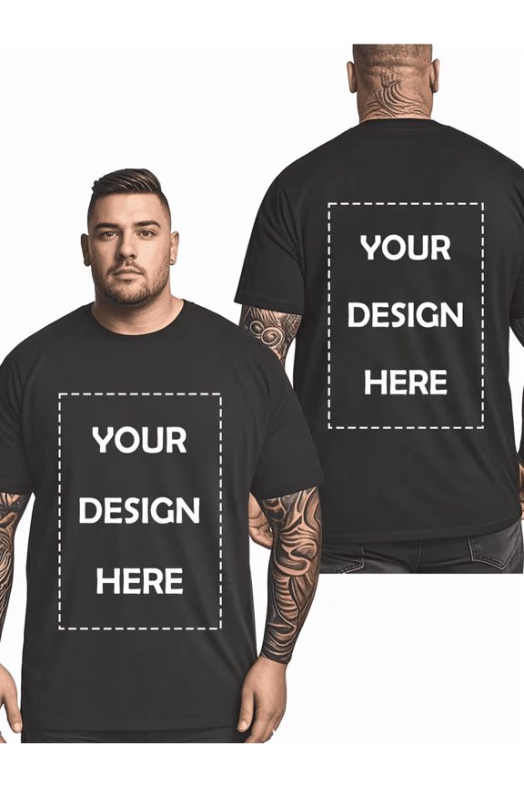PRINTED IN USA,Custom T-Shirts Personalized Photo/Logo/Text Printing on Front & Back,White Short Sleeve Round Neck Casual Shirts,Bulk Orders for Team Uniforms,Events,Promotions-Upload Your Own Design