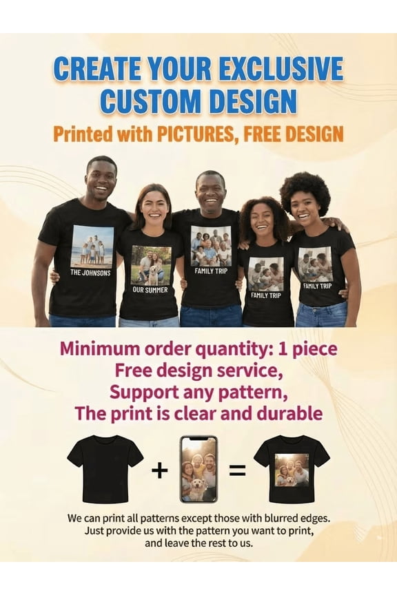 PRINTED IN USA,Men'S Personalized Casual T-Shirt | Custom Logo/Photo/Design Print, Regular Fit Round Neck Short Sleeve, Year-Round Comfort, Machine Washable,Nontransparent Fabric, Versatile Apparel.