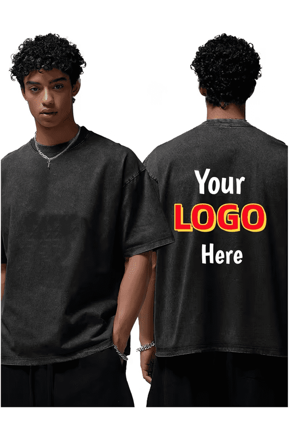 PRINTED IN USA,Men's 100% Cotton Custom Wash Shirts with Personalized Designs and Print Your Photos, Personalized Vintage Washed T-Shirt 6 Colors Custom Print Casual Street Tee, Customized T-shirt.