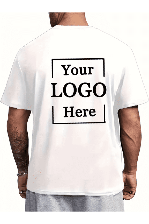 PRINTED IN USA,Personalized Logo/Photo T-Shirts - Add Your Own Text/Images, Orders Welcome, Machine Washable Durable Fabric, Suitable for Leisure, Parties, Events - Clothing for s & Group Uniforms