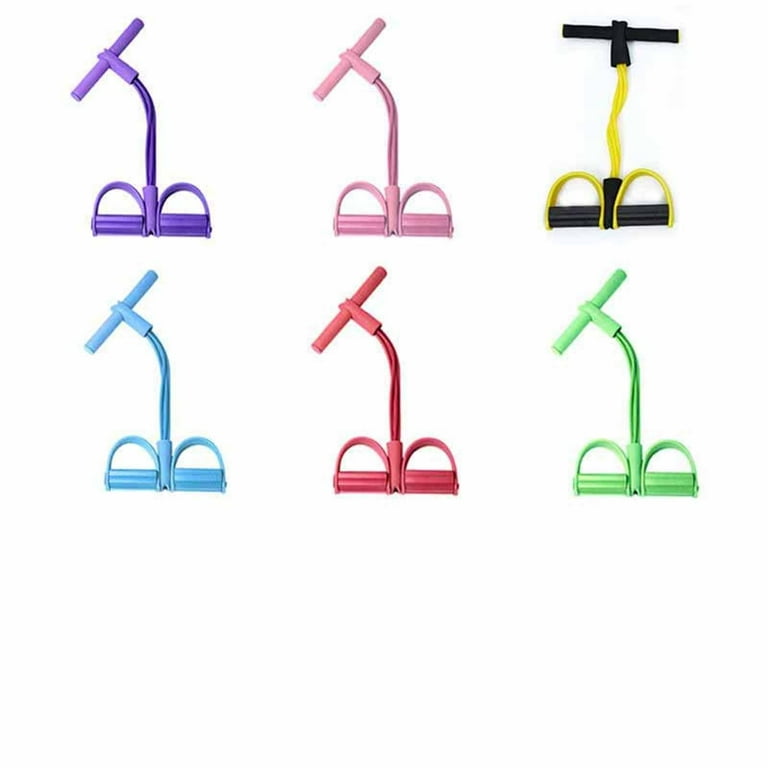 PRINxy 2023 New Fitness Resistance Bands 4 Tube Pedal Ankle Puller Sit Up Leg Stretch Rope Exercise Bands With Handles Stretching Workout Fitness