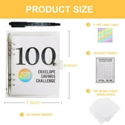PRINxy 2023 New & Shiny 100 Envelope Challenge Binder,100 Envelopes Money Saving Challenge,100-Day Envelope Challenge Kit Money Saving Binder ,A,
