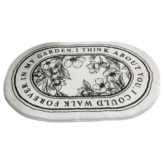 PRINxy Bathroom Rugs Non-Slip Water Absorbent Mat Used In Bathroom,Shower,Room,Soft Microfiber Machine Washable Bath Mat (Deco,19X26'') Gray