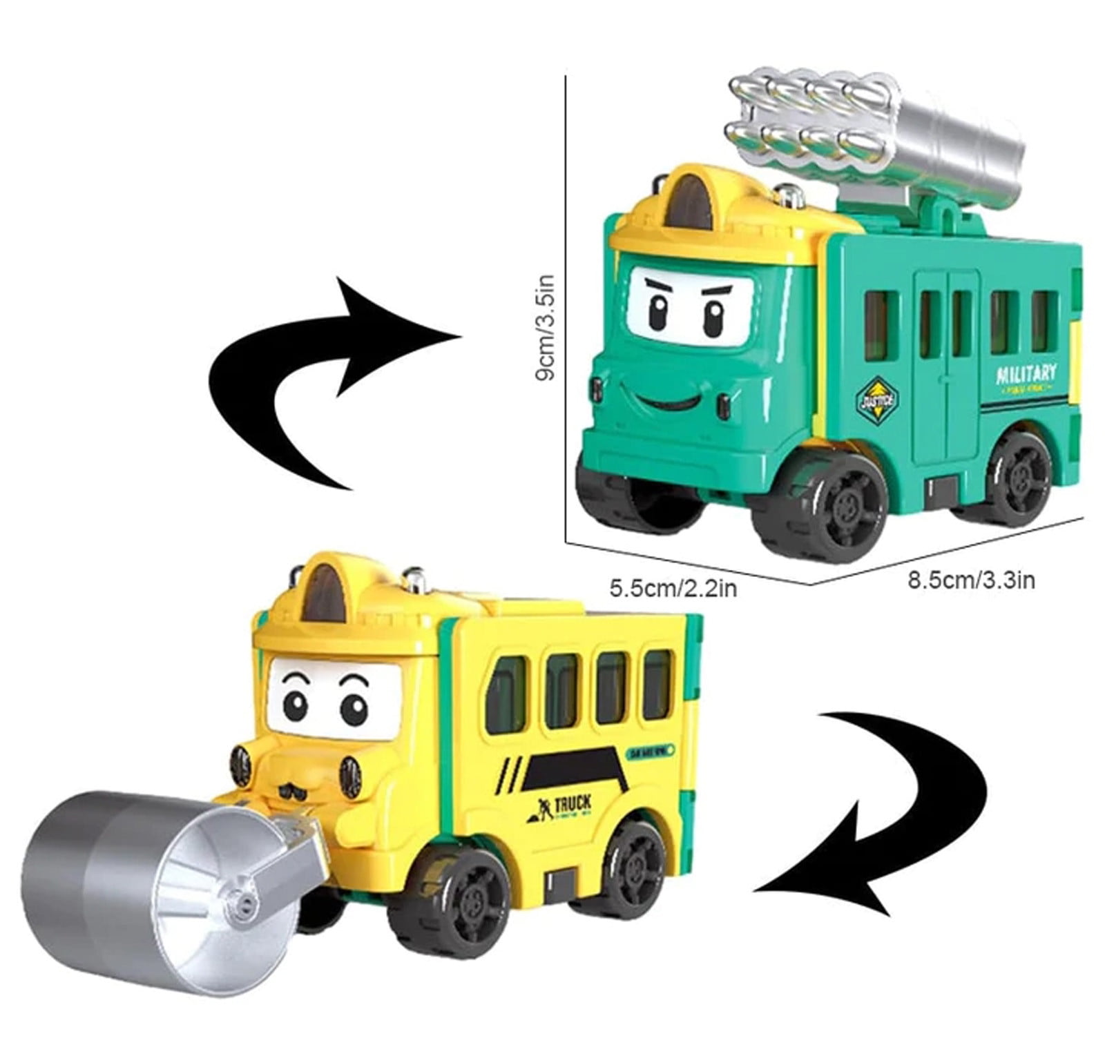 Toy Car Reverse Engineering PRINxy Children's Deformation Reversing Car Double-sided Flip ...