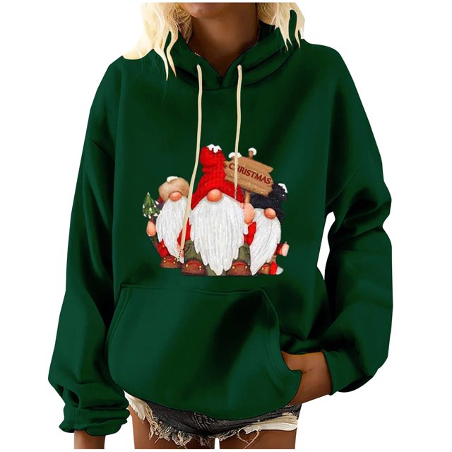 PRINxy Clearance Plus Size Cute Gnome Graphic Pullover SweatShirts for