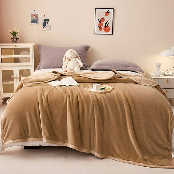 PRINxy Conditioning Blanket Cool Blanket Flannel Gift Small Blanket Napping Blanket Coral Flannel Blanket- 105% Polyester, Shrink, Fade, and Pilling Resistant Coffee
