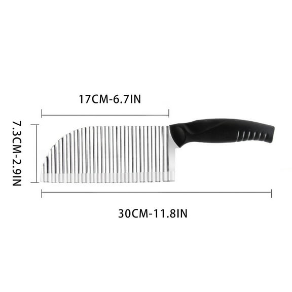 PRINxy Crinkle Cutter For Veggies Potatoes,Crinkle Knife For Chopping Cucumber Carrot Fruit,Wave Knife Stainless Steel French Fry White