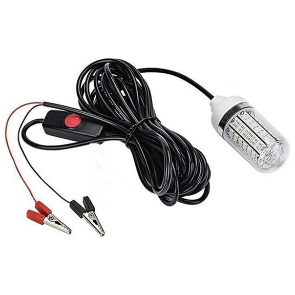 PRINxy Deep Drop Fishing Light 12V LED Submersible Underwater Fish Finder Lamp Night Fishing Lure Bait Finder Crappie Boat Ice Fishing Light in Freshwater & Saltwater Blue