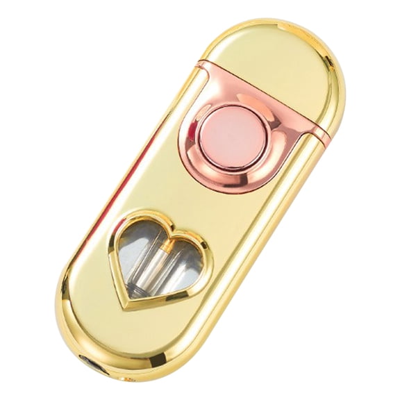 PRINxy Dual Flame Lighter,Windproof Flame Adjustable Rechargeable Portable Lighter With Visible Window For Camping Cooking Gold