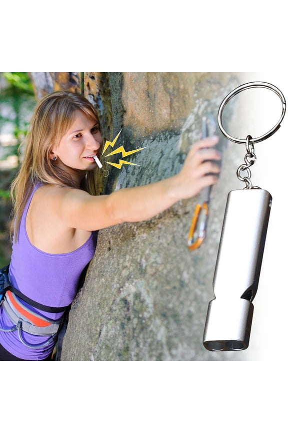 Emergency Whistles Lifeguard Safety Whistle with keychain for Outdoor Camping Hiking Boating Backpacking Fishing Kayak Kids Rescue Signaling Loud Survival Whistle Silver