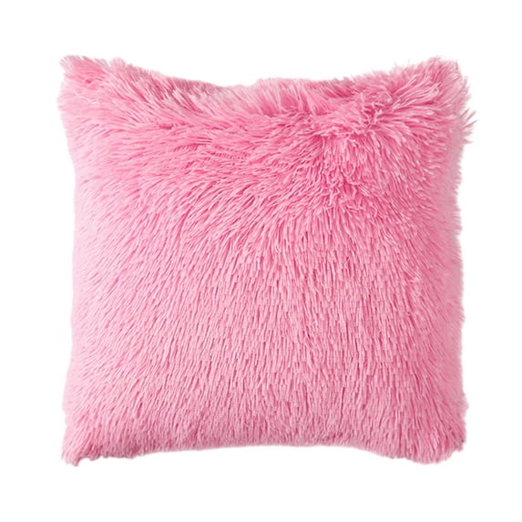 PRINxy Faux Fur Solid Throw Decorative Pillow Cover Cushion Covers Luxury Soft Decorative Pillow case Fuzzy Pillow Covers,Pink,