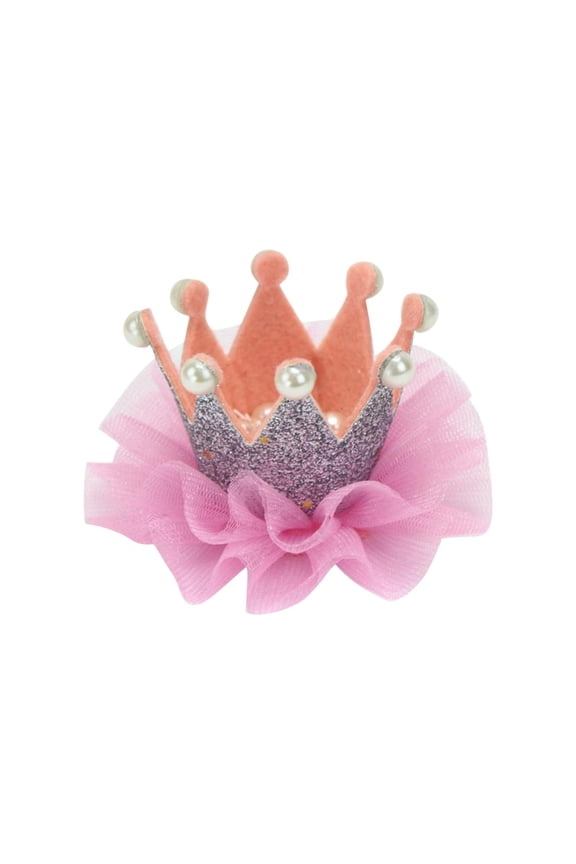 Kids Headband & Headwraps,Toddler Baby Girls Cute Solid Color Mesh Crown Pearl Hair Accessories Hairpin,Silver,One Size