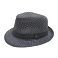 thumbnail image 1 of PRINxy Men's Breathable Mesh Trilby Fedora Sun Hat, Lightweight UV Protective Cap for Summer Beach Outdoor Travel Casual Wear Dark Gray, 1 of 4