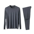 thumbnail image 1 of PRINxy Men's Comfy Modal Pajama Sets Lightweight Loungewear Sleepwear Sets Long Sleeve Tops and Elastic Waist Pants 2 Piece Outfits Dark Gray XL, 1 of 6