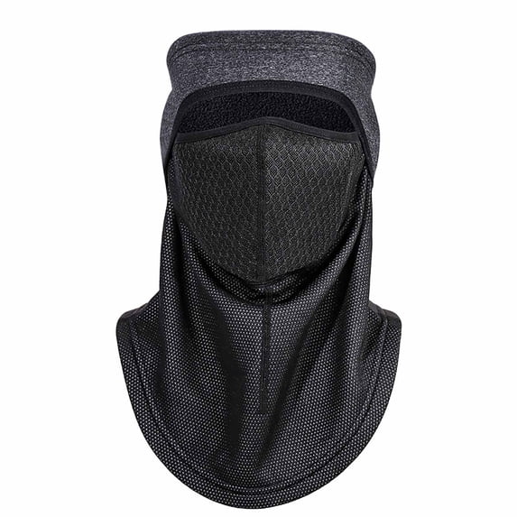 PRINxy Men’s Fleece Lined Integrated Balaclava Breathable Mesh Face Panel Wind Resistant Cold Weather Head Gear for Skiing & Snowboarding Dark Gray