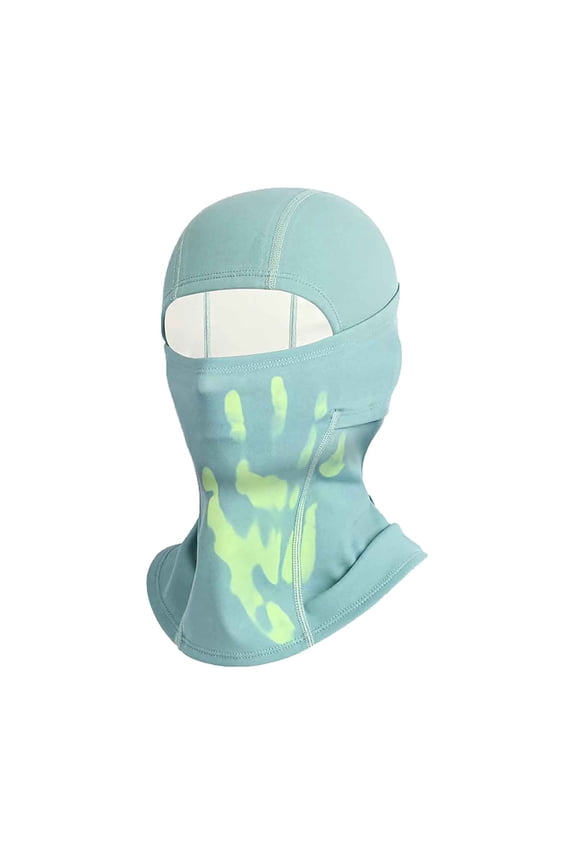 Men’s Quick Dry Camo Balaclava Perforated Breath Nose Panel Wind Resistant Integrated Head & Neck Cover for Spring Fall Bike Rides Green