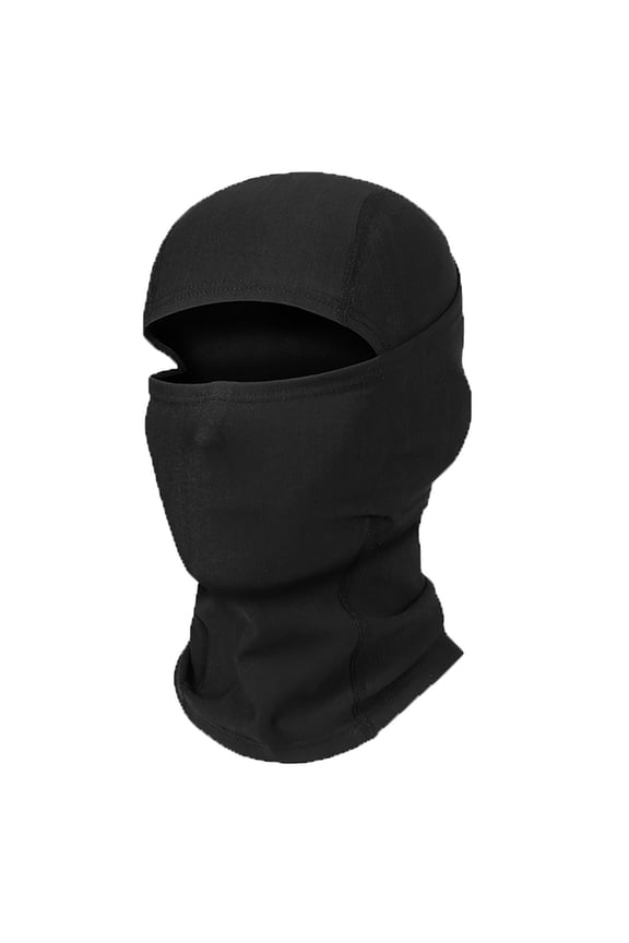 Mens Thin Stretch Integrated Balaclava Smooth Breath Fabric Wind Resistant Full Head Neck Protector for Snow Sports & Winter Cycling Black
