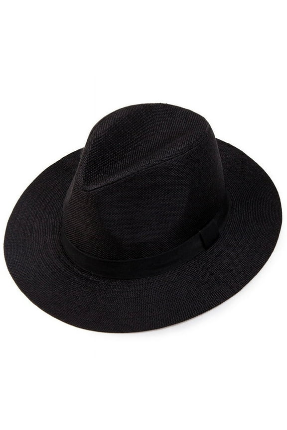 Men's Top Hat,Linen Material,Flat Edge,Middle-aged And Elderly Men's Sunshade Hat,Leisure Hat,Travel Hat,Men's Hat,Sunshade Cowboy Hat,Black,