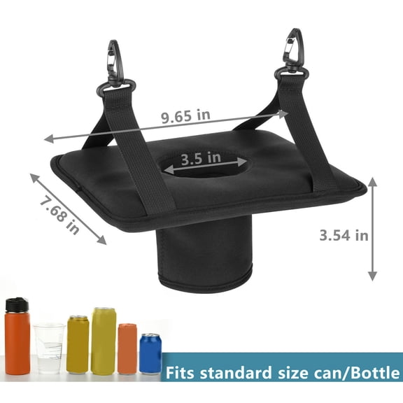 PRINxy Outdoor Garden Beach Camping Drink Hanging Basket Hanging Shelf,Hanging Pocket On The Side Of The Lift Drink Swimming Pool Floating Cup Holder,Can Float On Black