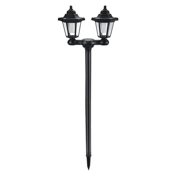 PRINxy Outdoor Post Lights Waterproof,Wall Lamp Outdoor,Decorative Floor Lamp Vintage For Patio,Garden,Backyard,Front/Back Door,Two Post Headlights Solar Floor Lamps Black