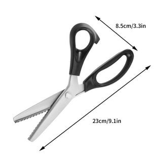 Pinking Shears Scissors for Fabric 2-Piece Bundle of Zig Zag Scissors &  Scalloped Pinking Shears  100% Stainless Steel Sewing Pinking Shears for  Fabric Cutting Ideal Craft Scissors Decorative Edge Zigzag and