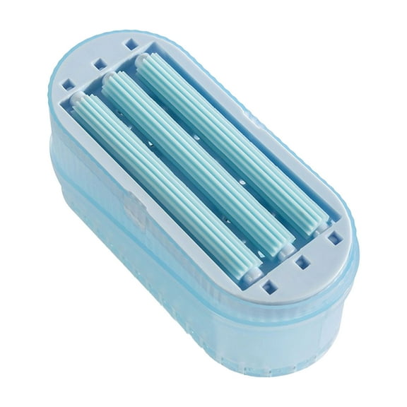 PRINxy Portable Foaming Soap Box with Brush,Bubble Soap Case with Roller,Tray Soap Bar Saver for Travel Bathroom Kitchen,Foaming Soap Dispenser Container for Laundry Blue