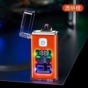 PRINxy Rechargeable Electric Lighters,Dual Arc Lighter,Transparent Induction Double Lighter Typc-e Fast Charging Digital Display Charging Lighter F