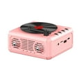 thumbnail image 1 of PRINxy Record Player Wireless Bluetooth Sound Retro Creatives Mini Portable Card Insert Small Speaker Subwoofer Gift Pink, 1 of 6
