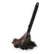 PRINxy Retractable Feather Duster for Cleaning,Fluffy and Natural Feather Duster with Retractable Handle,Reusable Eco-Friendly Handheld Cleaning Supplies,Black,