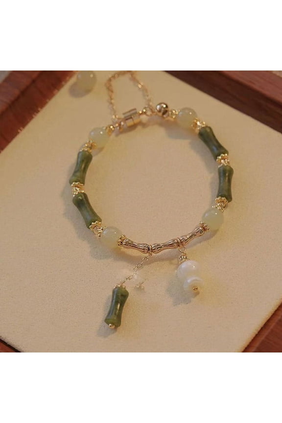 Retro Green Joint Bracelet,Bracelet For Women,Natural Jade Stone Bracelet Fashionable And Versatile Beaded Joint Bracelet,Small And Fresh Multicolor B