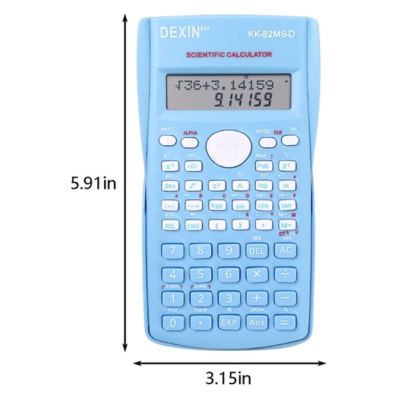 PRINxy Science Calculator 12 Digits Dual Line Display Multifunctional Learning Science Function Calculator Suitable For Primary,Secondary,And College Students Blue
