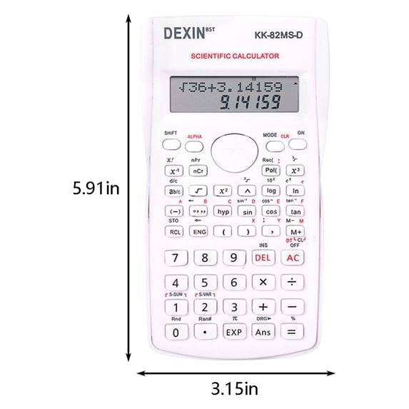 PRINxy Science Calculator 12 Digits Dual Line Display Multifunctional Learning Science Function Calculator Suitable For Primary,Secondary,And College Students White