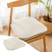 PRINxy Seat Cushions for Home Use, Plush Cushion for Living Room Tatami, Plush Chair Cushion Winter Chair Cushion Dining Chair Stool Cushion, 16 Inch White