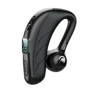 PRINxy Single Ear Headset with Mic Bluetooth 5.2 Earphone Led Display Waterproof Earpiece Wireless Handsfree Headphone Black
