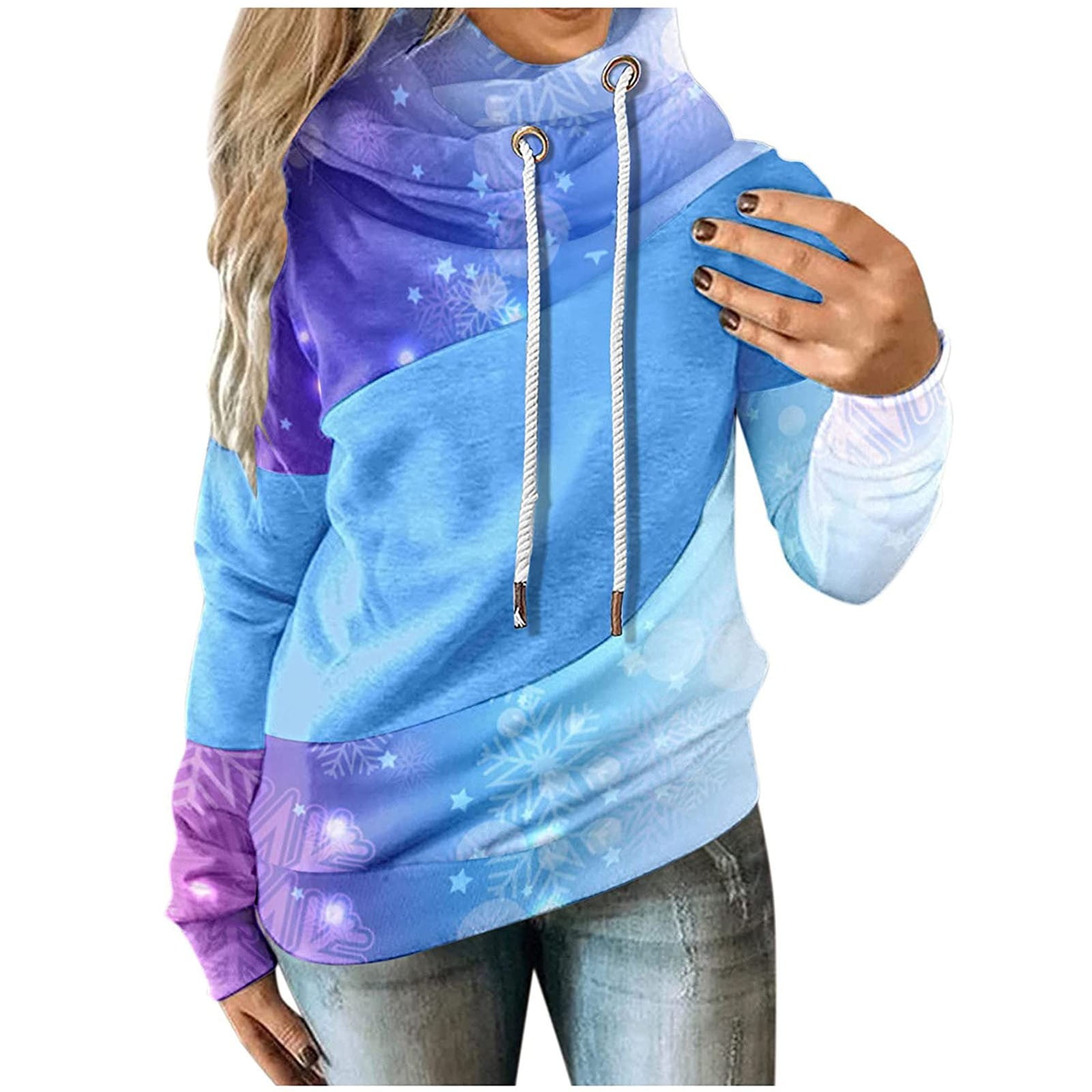 PRINxy Oversized Fall Y2K Clothes Drawstring Jumper Long Sleeve Sweatshirt  Crew Neck Tops Casual Loose Teen Girls Vintage Hoodies Womens Pullover 