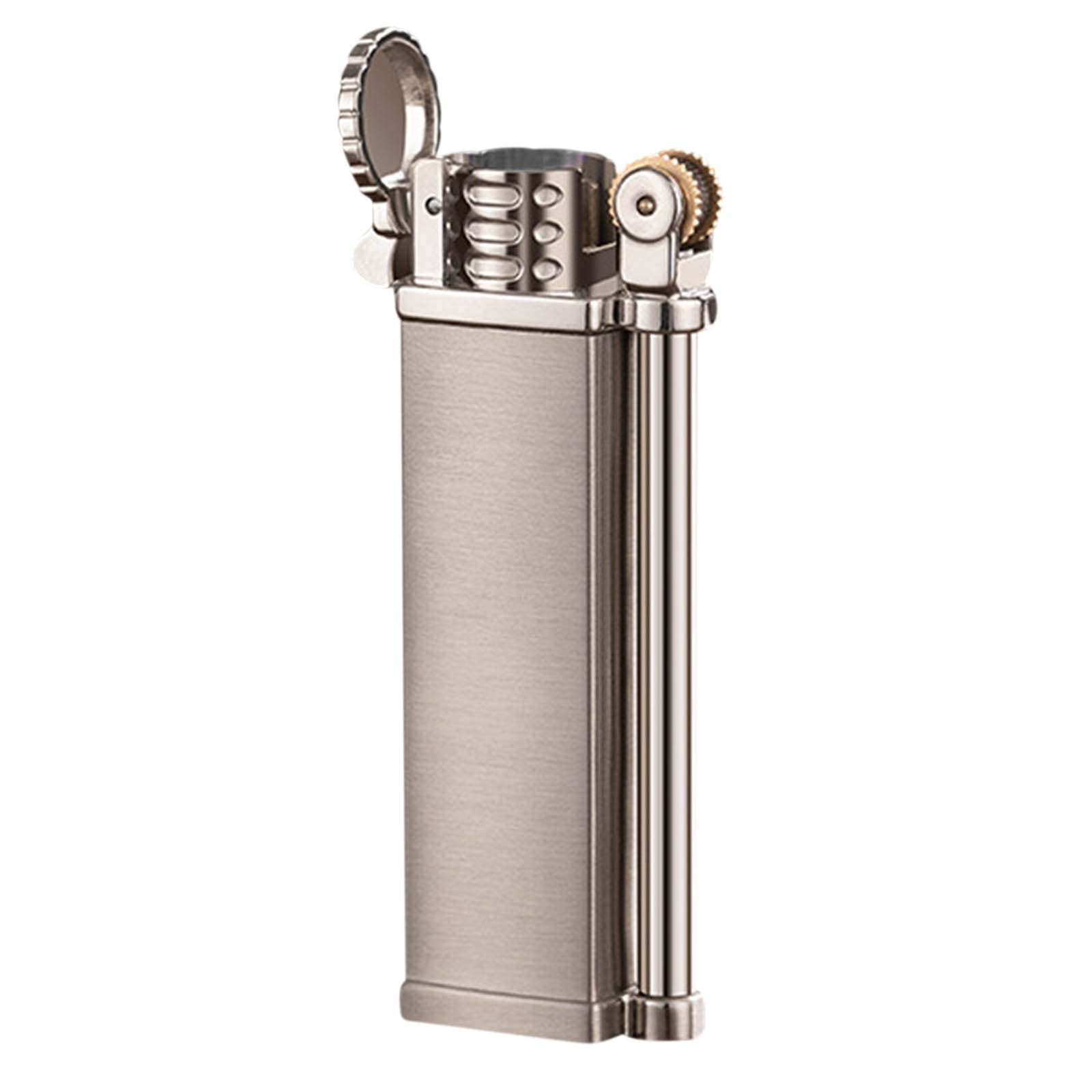 PRINxy Torch Lighters ,Windproof Refillable Lighter,Adjust Flame,Used For  Barbecue Kitchen Fireplace Candles Etc(Gas Not Included)Gift for  Men,Father's Day Gifts Silver 