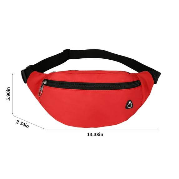 PRINxy Travel Wallet Bag Fanny Pack For Cell Phone Belt Bag Crossbody Bag For Man & Woman With Headphone Hole For Travel Walking Running Hiking Cycling Red