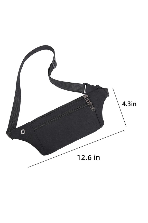 Travel Wallet Bag Fanny Pack For Men & Women For Cell Phone Belt Bag Crossbody Bag With Headphone Hole For Travel Walking Running Hiking Cycling Black