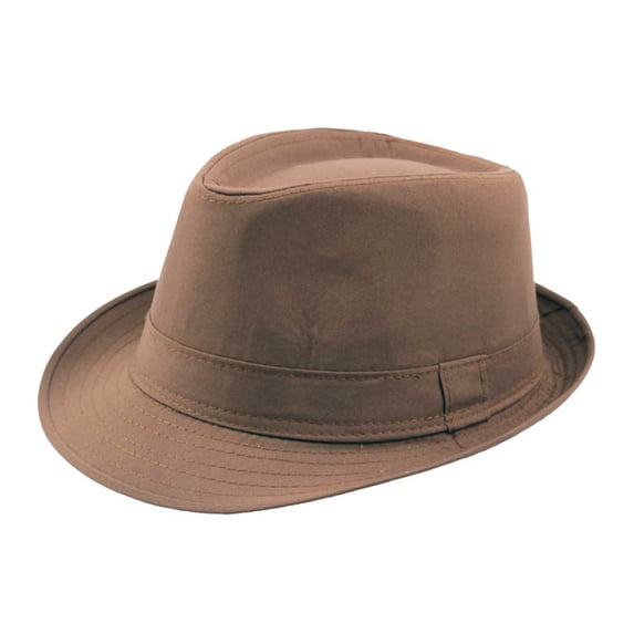 PRINxy Unisex Classic Solid Color Fedora Hat, Lightweight Breathable UV Protective Sun Cap for Business Party Daily Casual Outdoor Wear Khaki