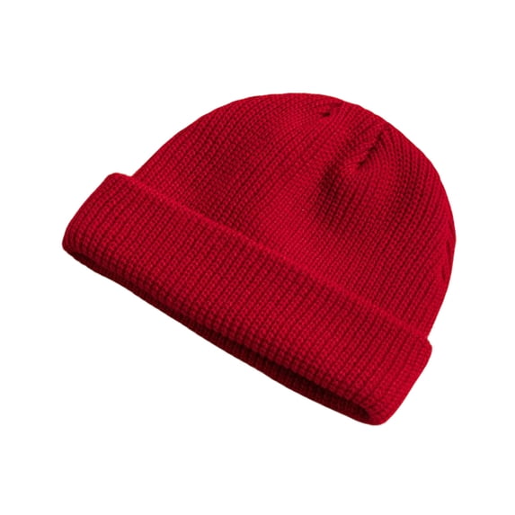 PRINxy Unisex Solid Waffle Knit Slouchy Beanie Hat, Soft Warm Relaxed Fit Winter Headwear for Mild Fall Outings & Weekend Errands Red