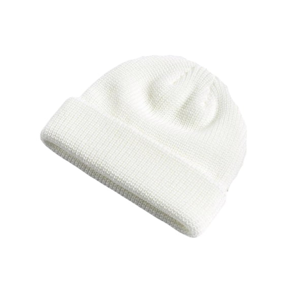 PRINxy Unisex Solid Waffle Knit Slouchy Beanie Hat, Soft Warm Relaxed Fit Winter Headwear for Mild Fall Outings & Weekend Errands White