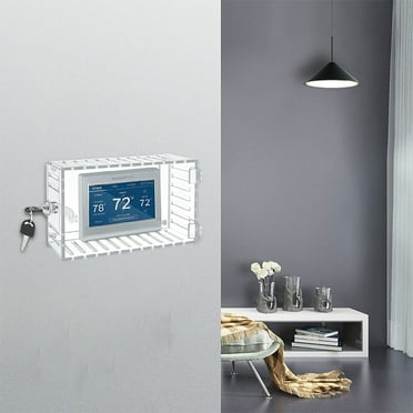 PRINxy Universal Thermostat Lock Box With Key,Clear Large Thermostat Cover For Thermostat On Wall,Thermostat Guard Fits Thermostats 7H X 4 5W Inches Or Smaller Clear
