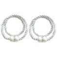 thumbnail image 1 of PRINxy White Magnetic Curtain Tiebacks (2 Pack), 1 of 9