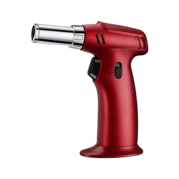 PRINxy Windproof Lighter Metal Lighter Direct Blast Flameproof Burner Outdoor Barbecue Kitchen Baking Lighter Gas Not Included Red