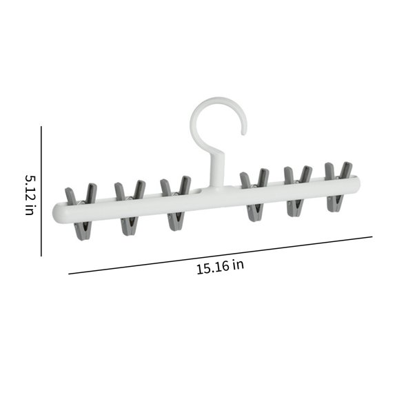 PRINxy Windproof Sock Clips Hanger,Clothes Drying Rack With 360° Swivel Hook And Strong Clips For Drying And Organize Underwear,Socks,Hats,Scarves,Pants Gray