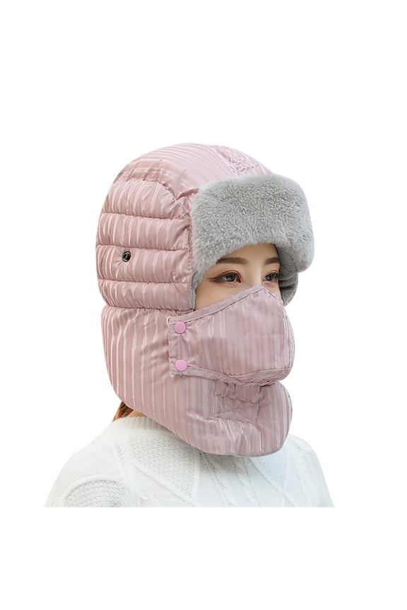 Winter Face Mask Tie Outdoor Cycling And Skiing Winter Balaclava Pink