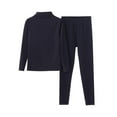 thumbnail image 1 of PRINxy Women's Fleece Pajama Sets 2 Piece Outfits Long Sleeve Mock Neck Tops and Elastic Waist Pants Casual Warm Sleepwear Loungewear Sets Black XXL, 1 of 8