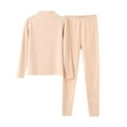 thumbnail image 1 of PRINxy Women's Fleece Pajama Sets 2 Piece Outfits Long Sleeve Mock Neck Tops and Elastic Waist Pants Casual Warm Sleepwear Loungewear Sets Khaki M, 1 of 8