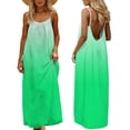 thumbnail image 1 of PRINxy Women's Flowy Summer Spaghetti Strap V-Neck Backless Maxi Sundress Tiered Layer for Beach Vacation and Summer Casual Green M, 1 of 9